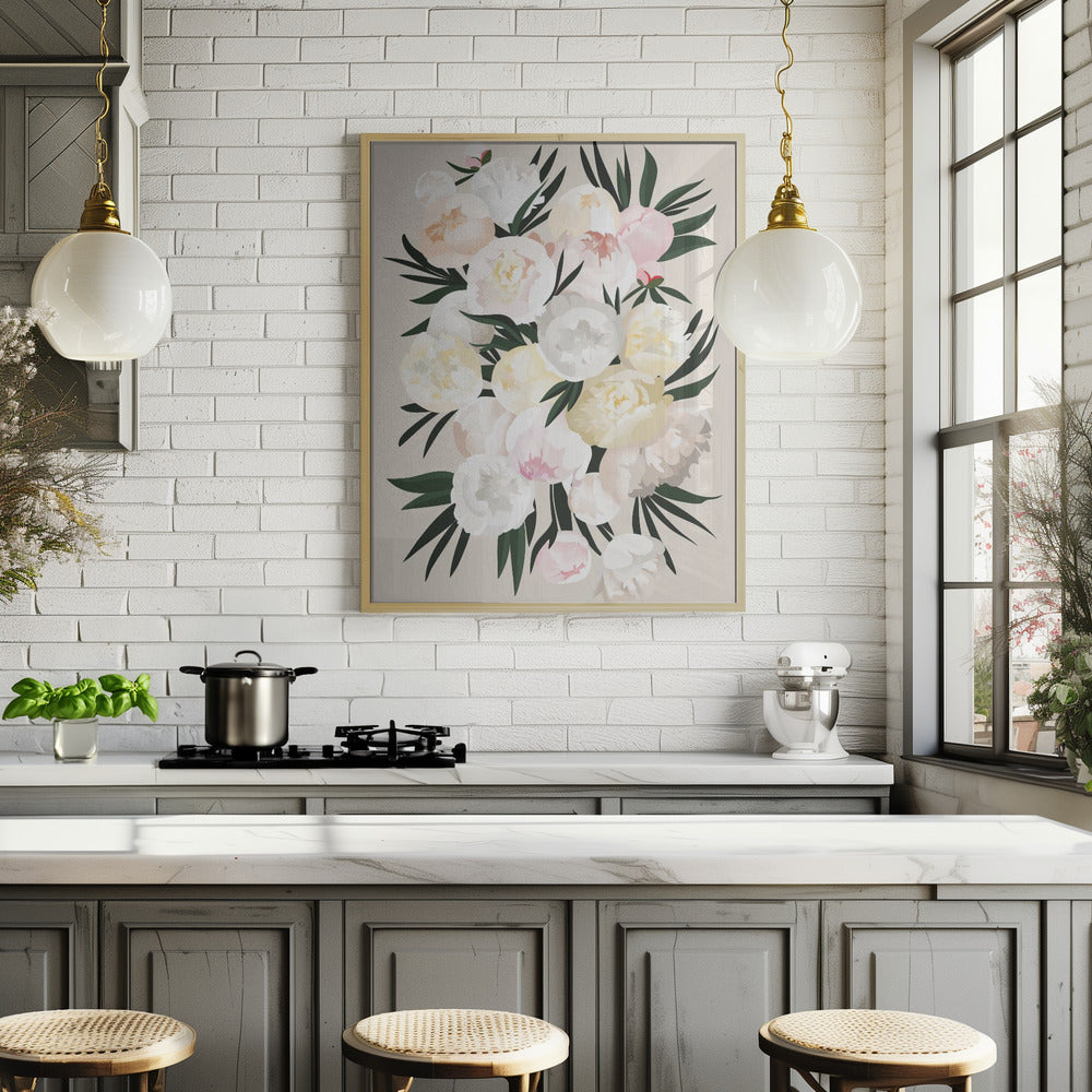 Dara bouquet in beige Poster